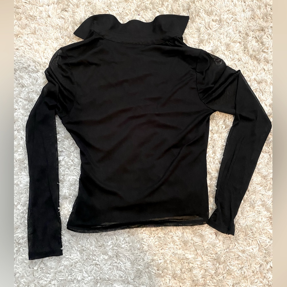 Mesh Long-sleeved Blouse - Picture 2 of 3
